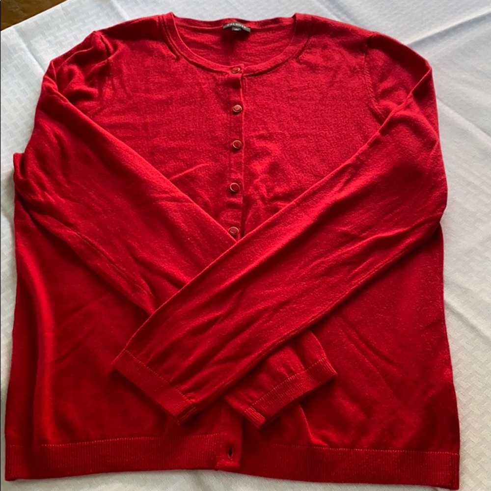 NWOT Talbots red cardigan size L